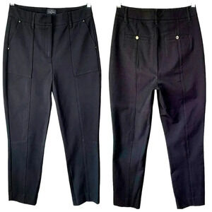 White House Black Market The Straight Crop Slim Ankle Pants Stretch Size 6 Black